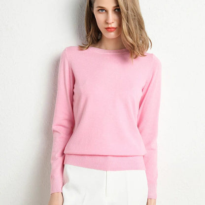 Women's Cashmere Sweater Classic Crew Neckline