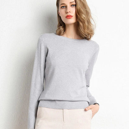 Women's Cashmere Sweater Classic Crew Neckline