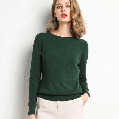 Women's Cashmere Sweater Classic Crew Neckline
