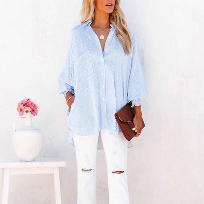 Women's Oversized Cotton Blouse - VibreMode