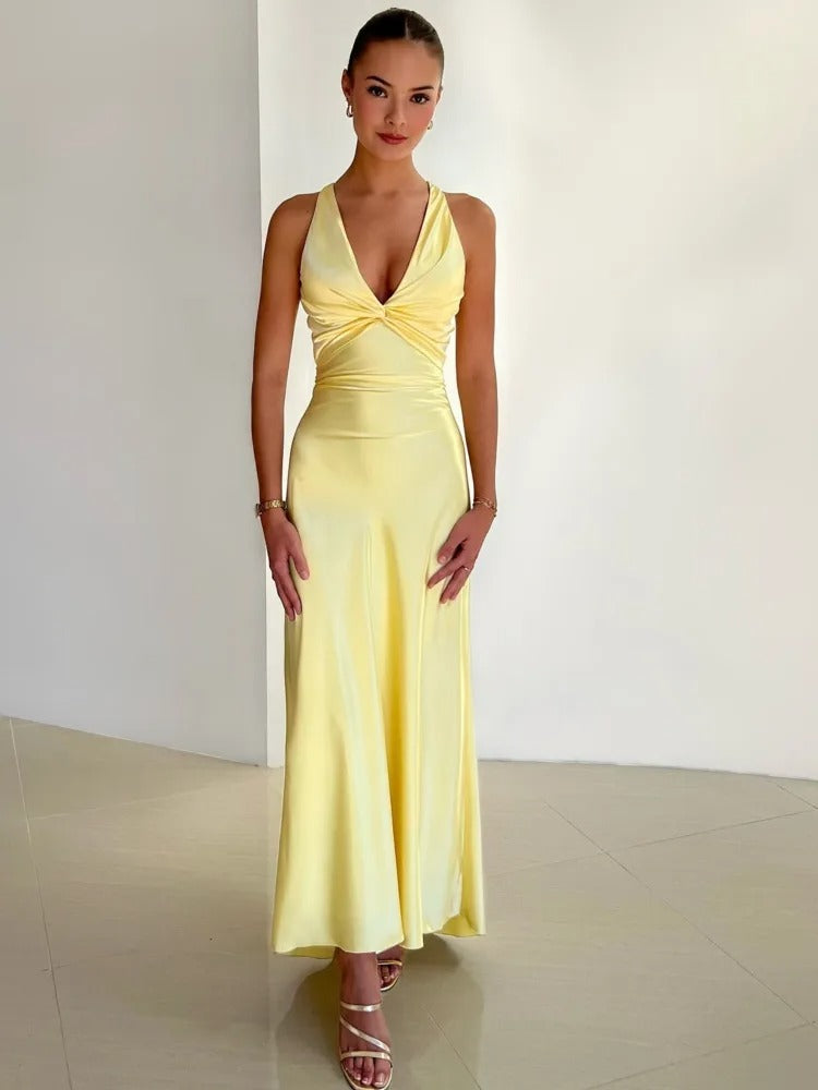 Women's Backless Maxi Dress - VibreMode