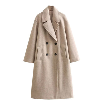 Women's Double Breasted Long Coat Tailored