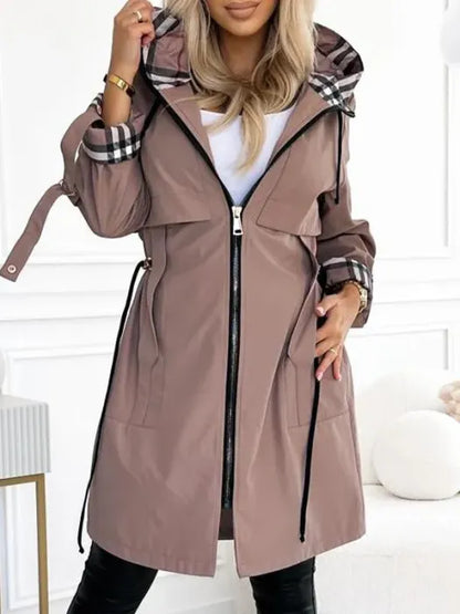 Women's Longline Zip Up Coat - VibreMode