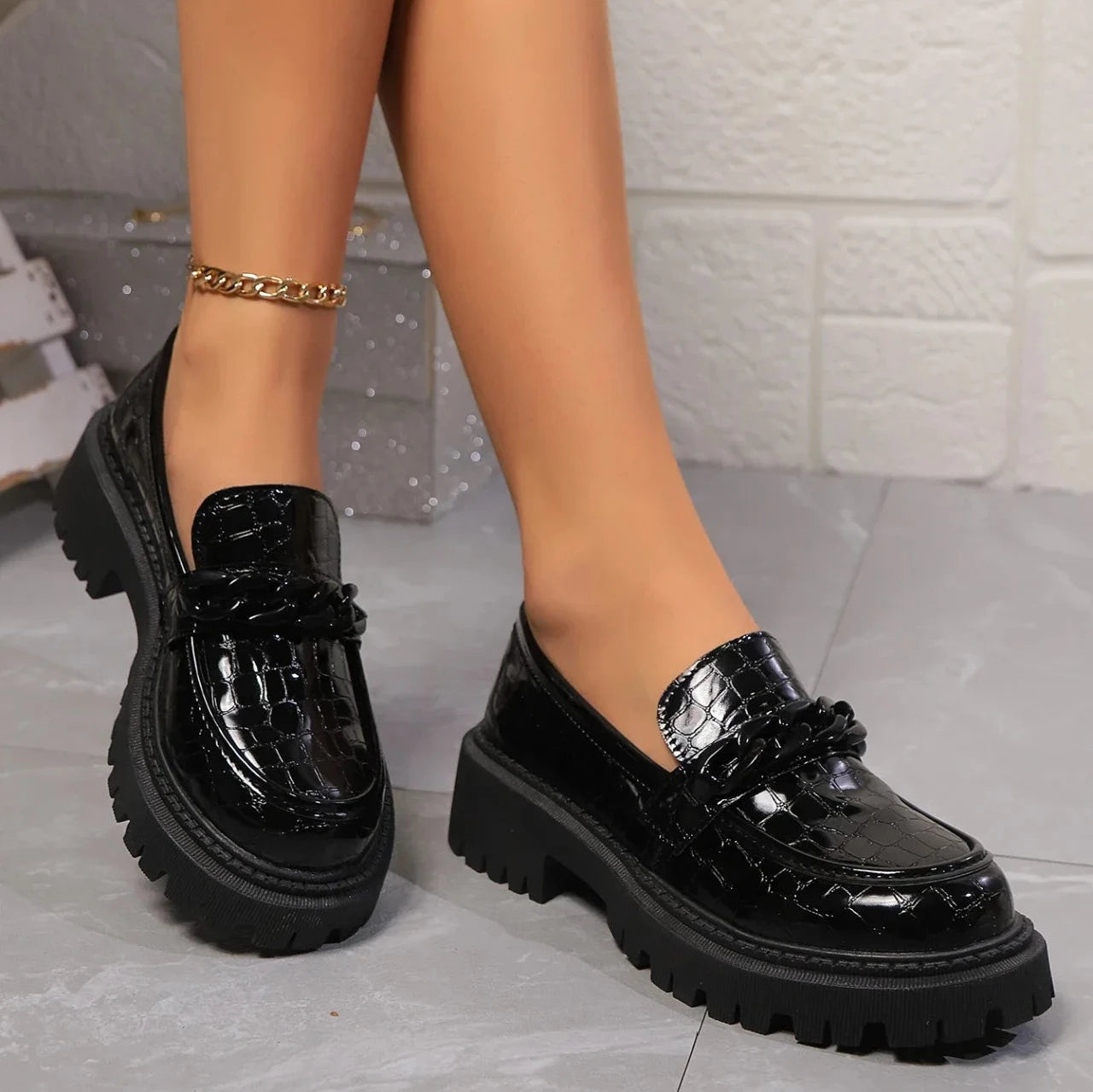 Image of Piper | Women's Chunky Lug Sole Slip-On Loafers