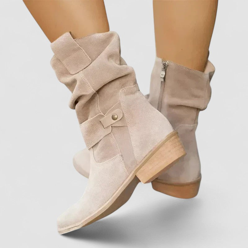 Women's Mid Calf Boots Ankle Silhouette - VibreMode