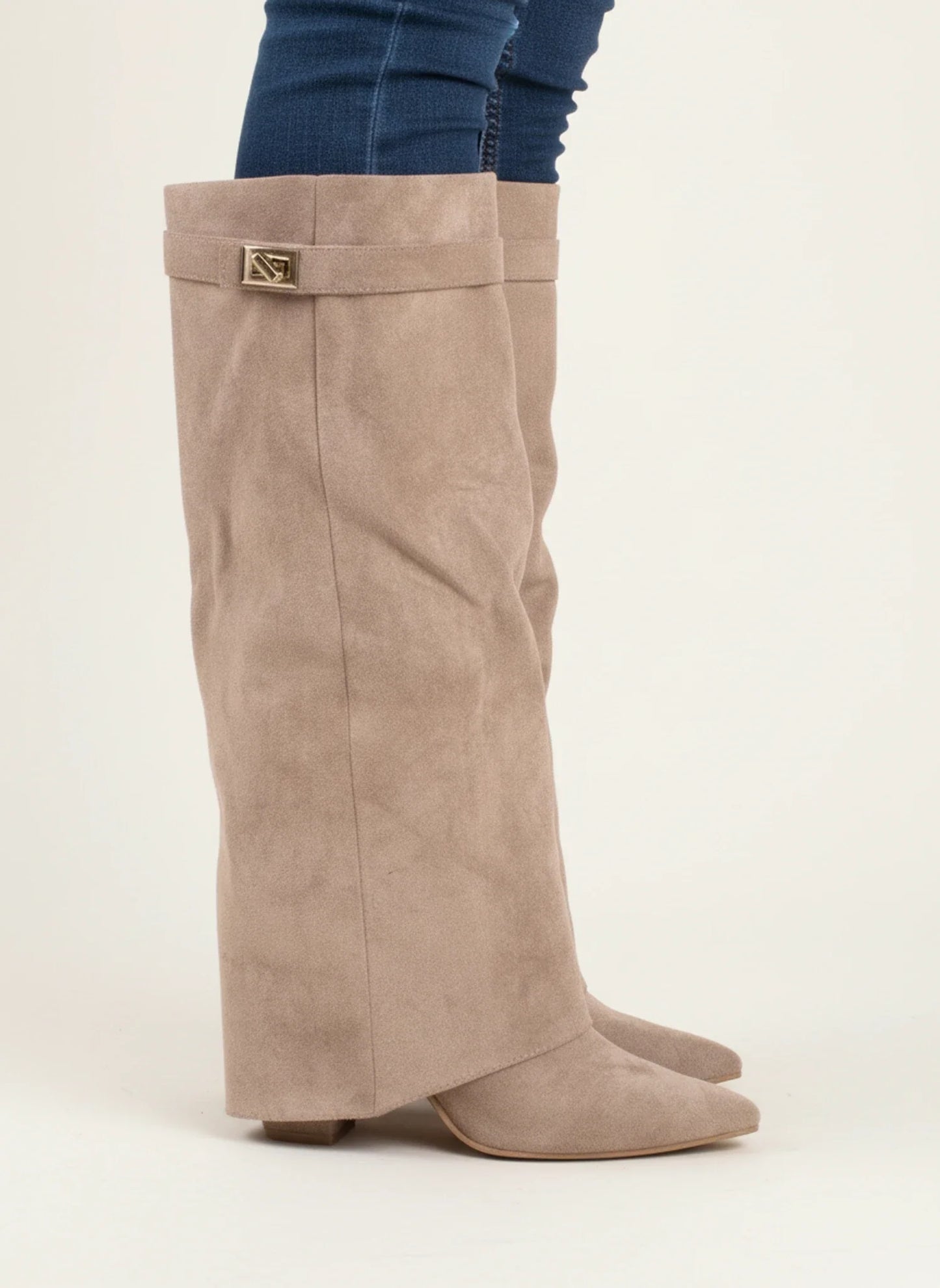 Women's Pointed Toe Slouch High Heel Boots