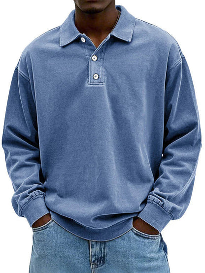Maxime Men's Long-Sleeved Polo Shirt - VibreMode