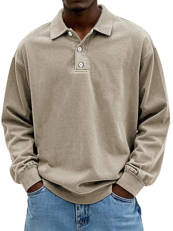 Maxime Men's Long-Sleeved Polo Shirt