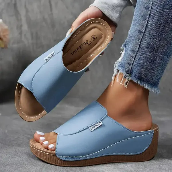 Women's Leather Sandals Mesh Arch Support Summer