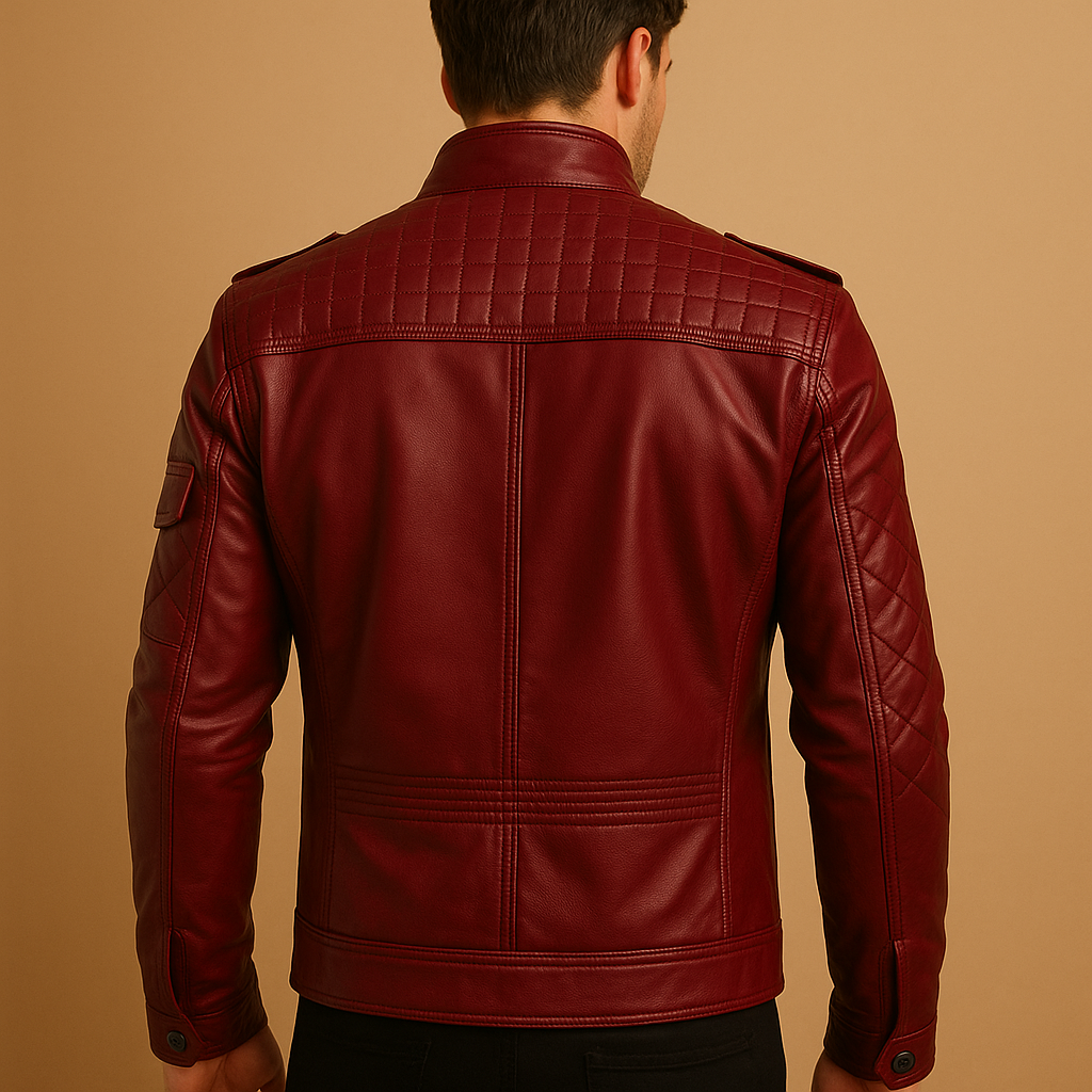 Men’s quilted jacket with stand-up collar and zip pockets, designed for everyday comfort and suitable for both casual and formal occasions.