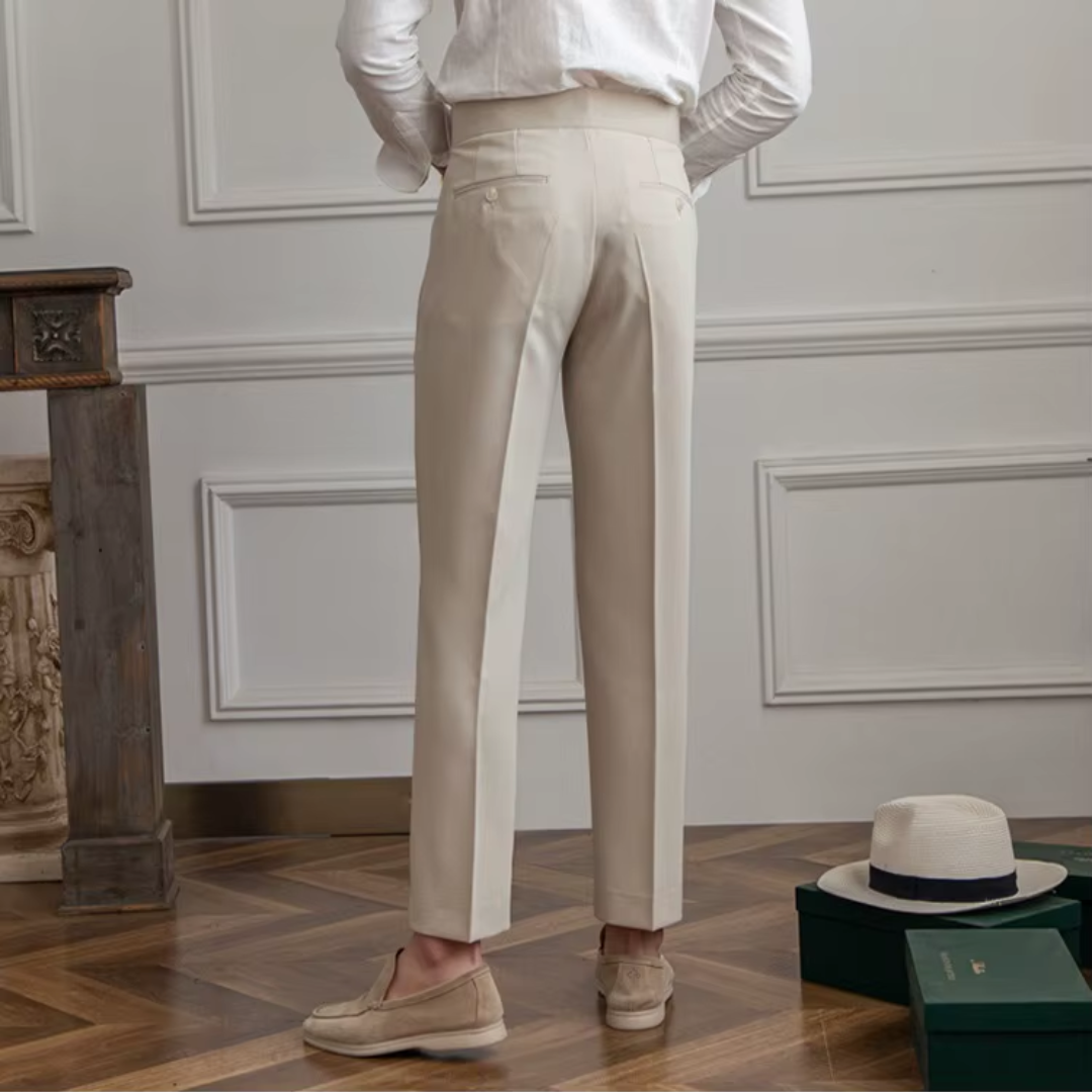 Image of Raphael | Men's Pleated Cropped Dress Pants