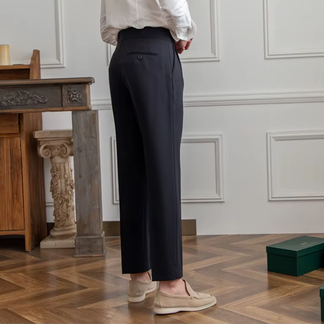 Image of Raphael | Men's Pleated Cropped Dress Pants