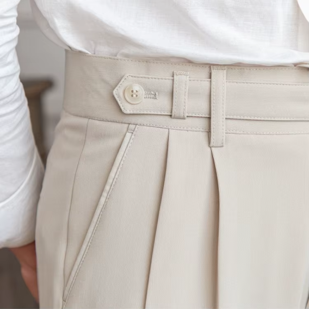 Image of Raphael | Men's Pleated Cropped Dress Pants