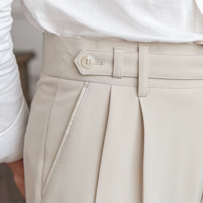 Image of Raphael | Men's Pleated Cropped Dress Pants