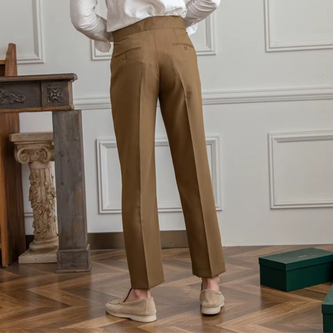 Image of Raphael | Men's Pleated Cropped Dress Pants