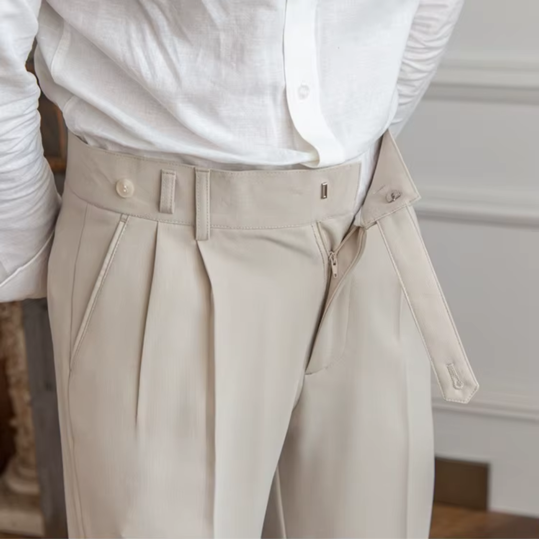Image of Raphael | Men's Pleated Cropped Dress Pants