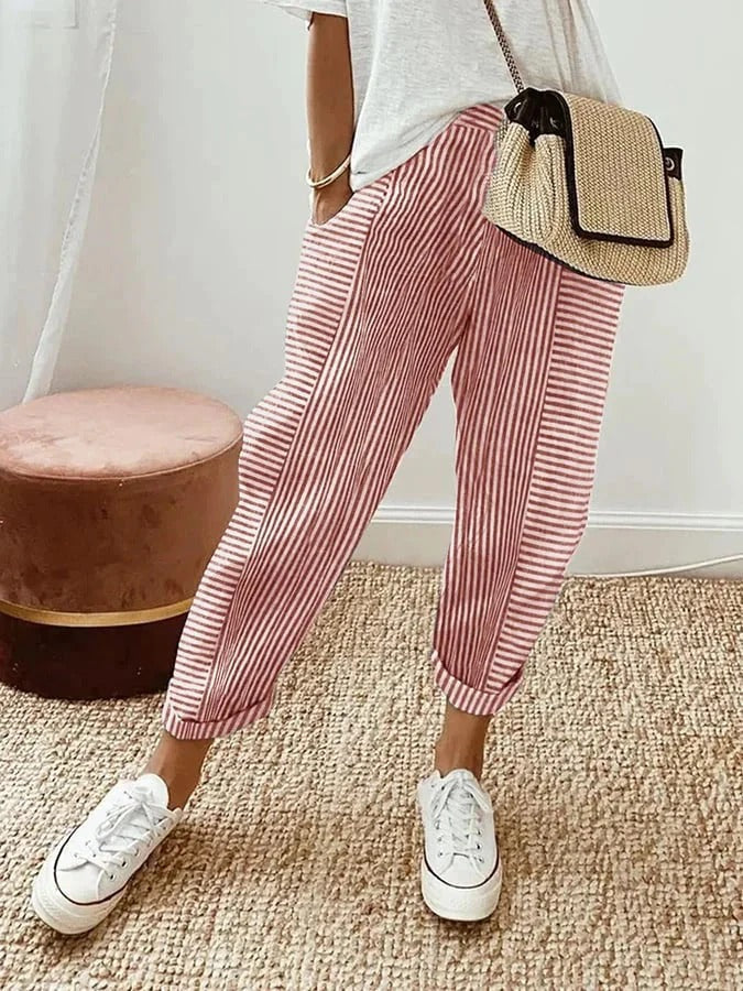 Women's Striped Cropped Pants