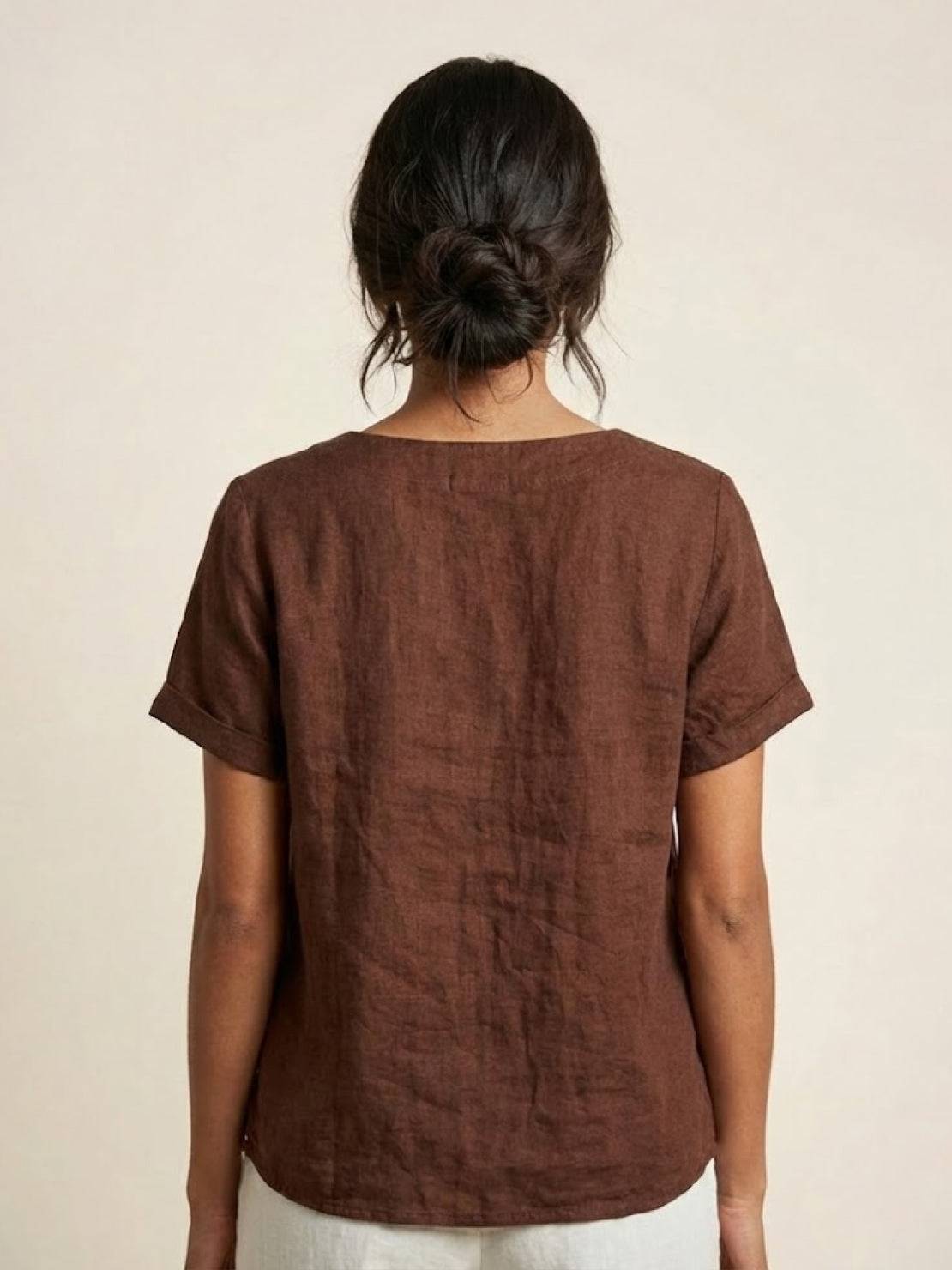 Relaxed Fit Women's Short Sleeve Blouse