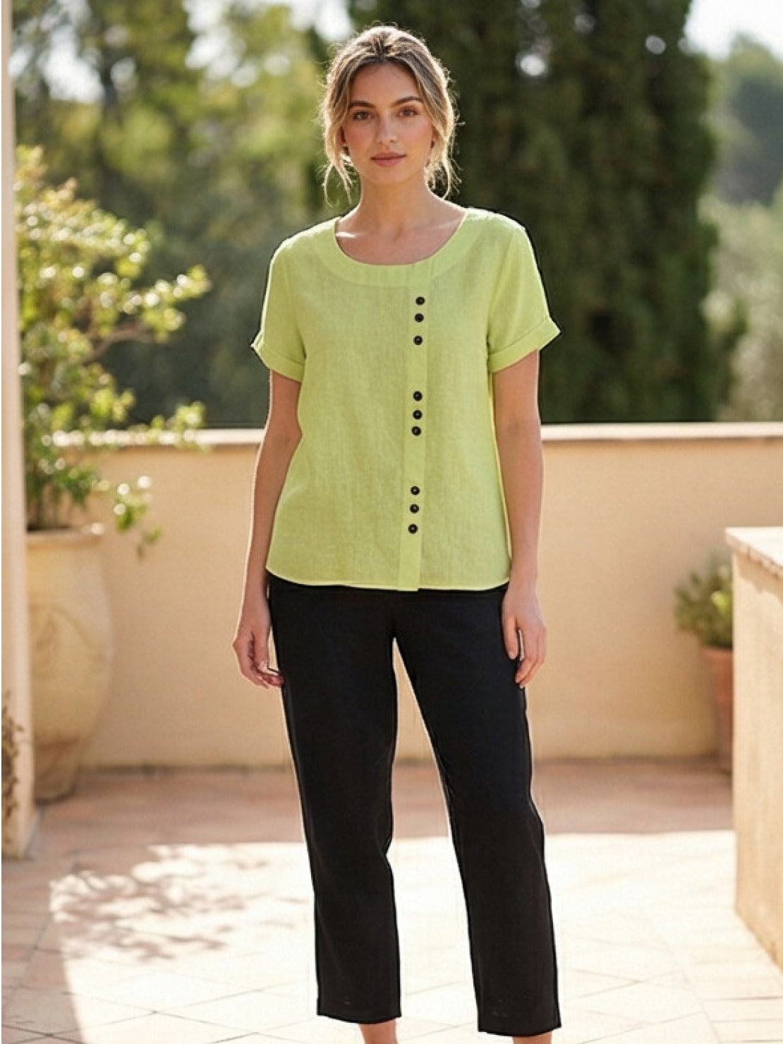 Relaxed Fit Women's Short Sleeve Blouse