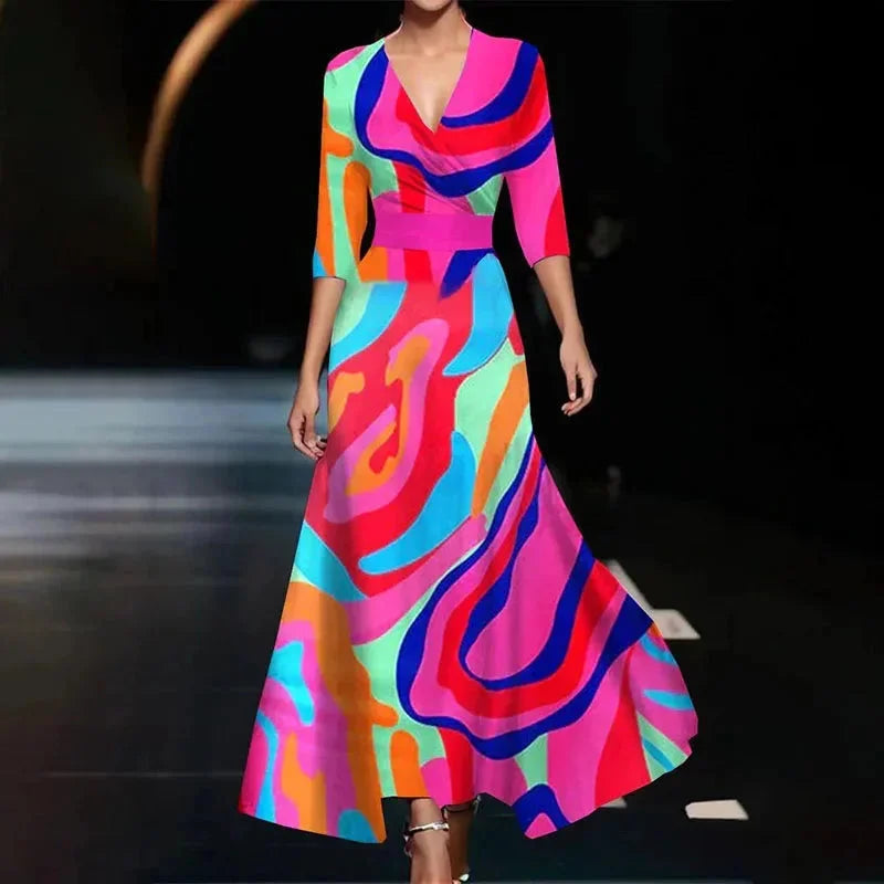 Beautiful Floral Tie Waist Maxi Dress