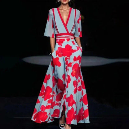Beautiful Floral Tie Waist Maxi Dress