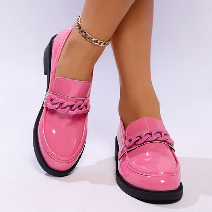 Riley Women's Platform Loafers Chain Detail - VibreMode