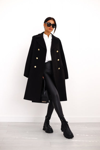 Riley Women's Double Breasted Wool Coat - VibreMode