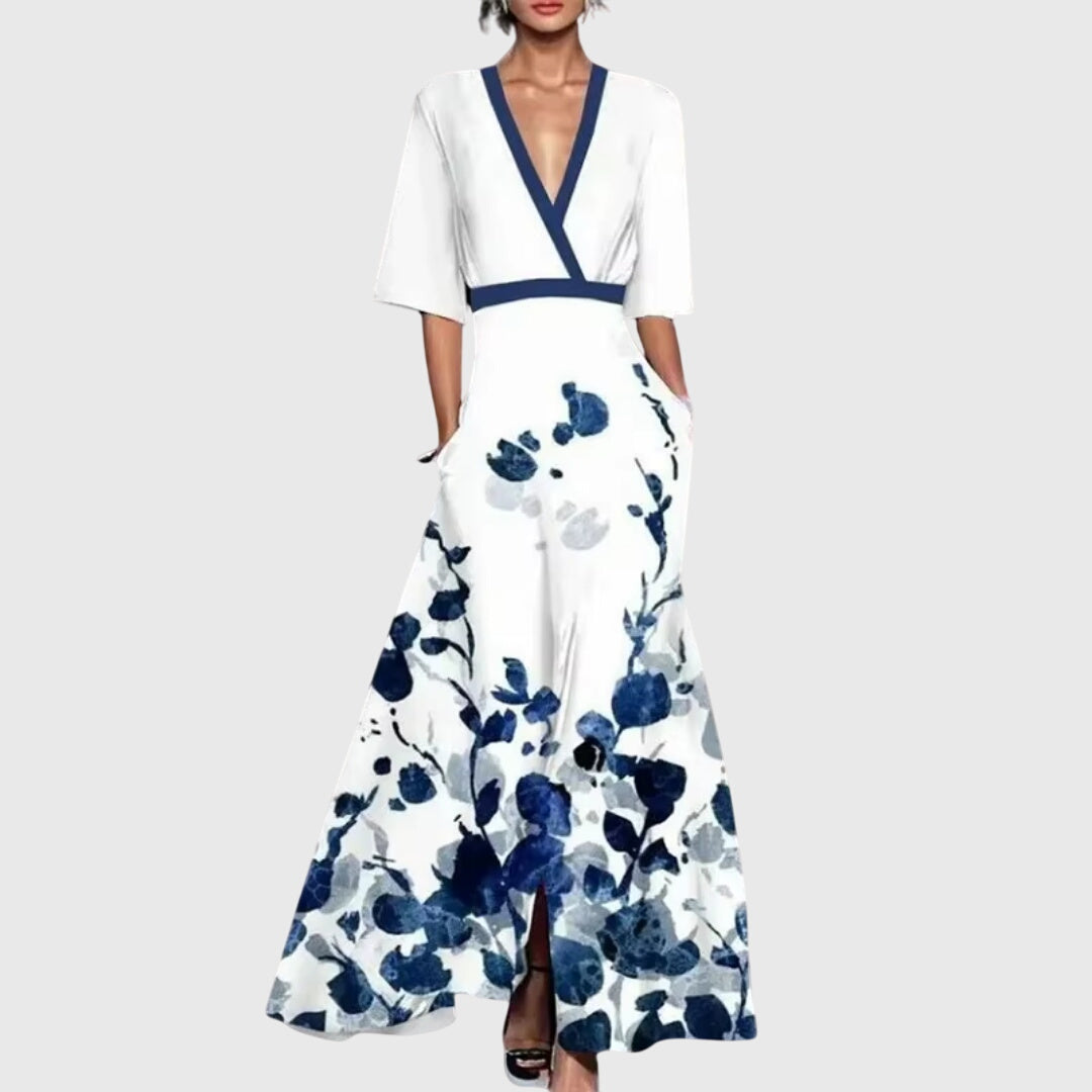 Women's Floral Maxi Wrap Dress - VibreMode