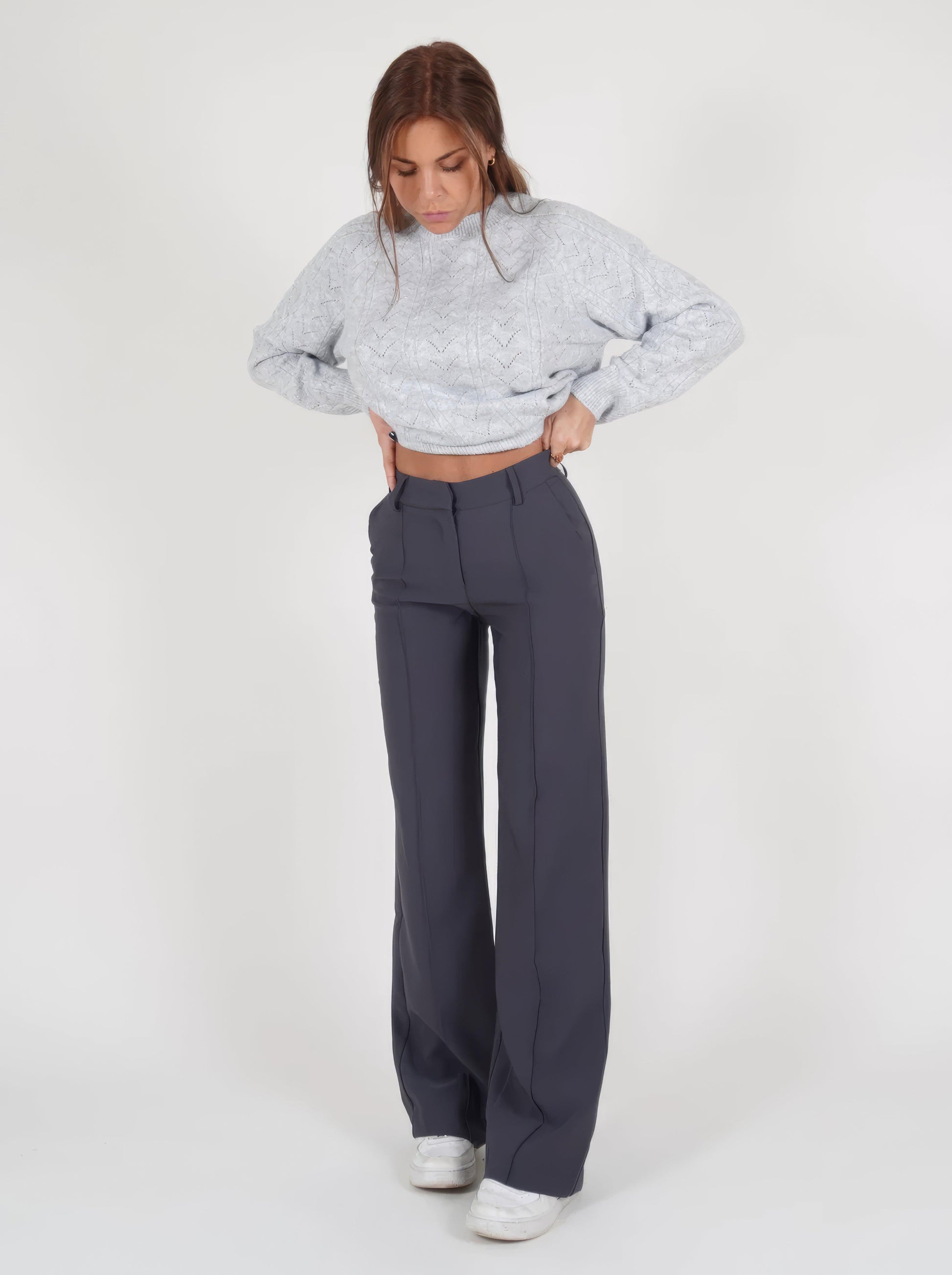 Image of Rochelle | Women's High-Waisted Wide Leg Trousers