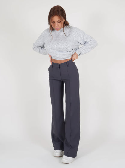 Image of Rochelle | Women's High-Waisted Wide Leg Trousers