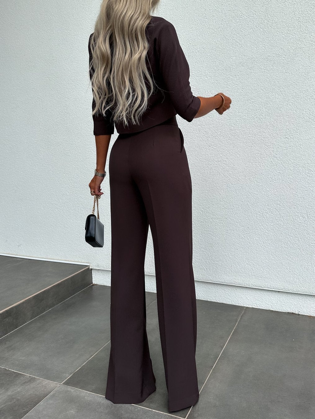 Women's Lounge Set Round Neck Flare Pants