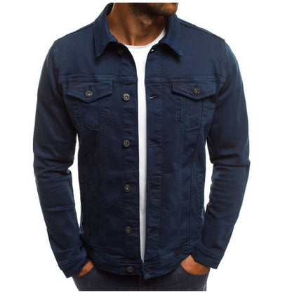 Men's Denim Jacket Comfortable Fit Casual Blue