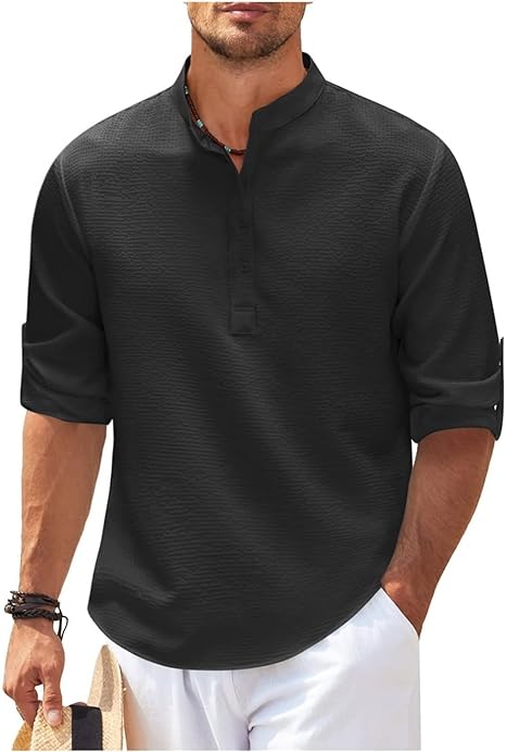 Image of Rory | Men's Long Sleeve Henley Shirt