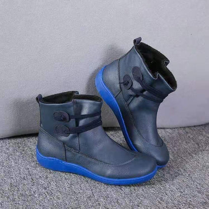 Image of Rosemary | Women's Flat Ankle Boots with Button Detail