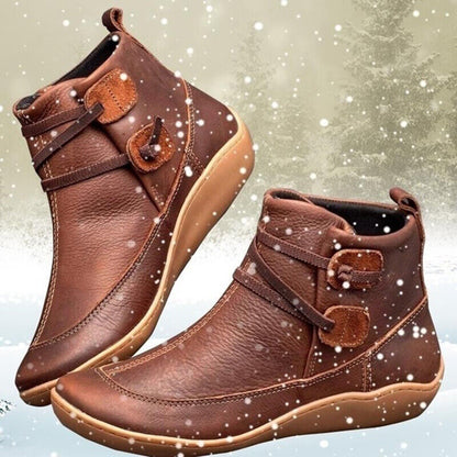 Image of Rosemary | Women's Flat Ankle Boots with Button Detail