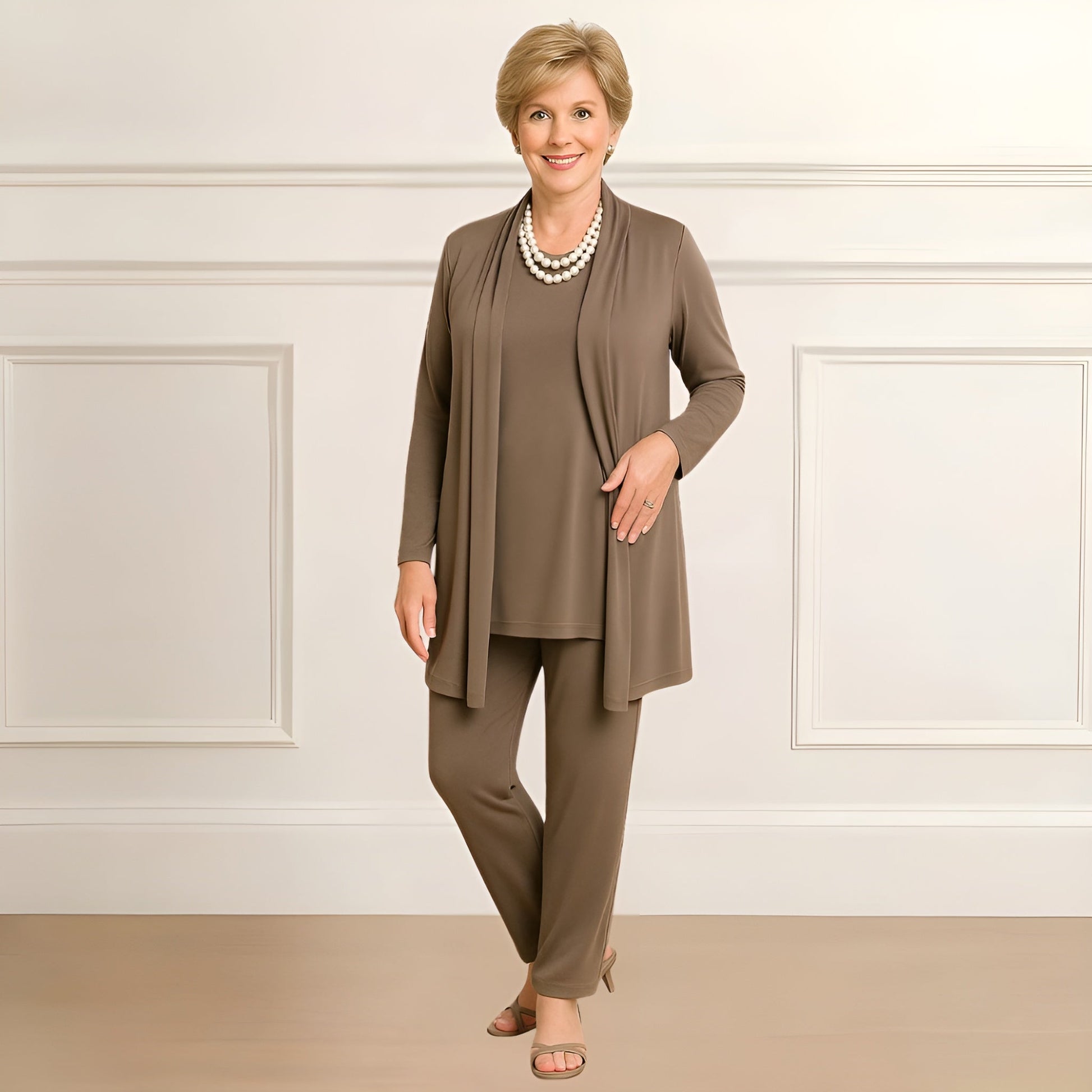 Women's Cardigan And Pants Set - VibreMode