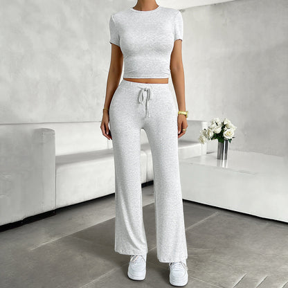 Women's Cropped Two Piece Outfit Set