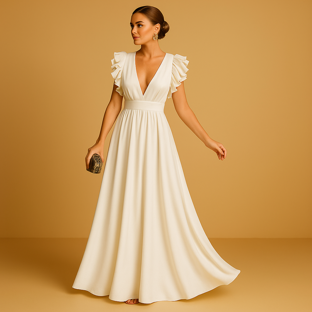 Women’s ruffle long sleeve dress with flattering fit and elegant design, perfect for work, parties, and everyday wear across seasons.