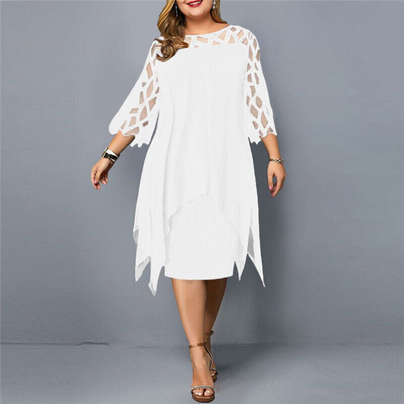Plus Size Loose Fit Midi Dress for Women