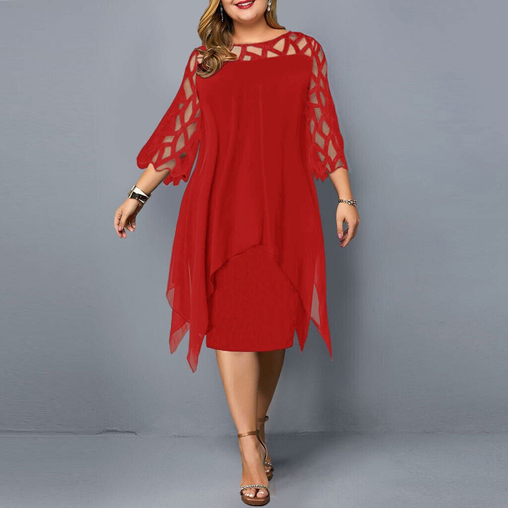 Plus Size Loose Fit Midi Dress for Women