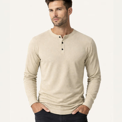 Men's Thermal Waffle Henley Shirt