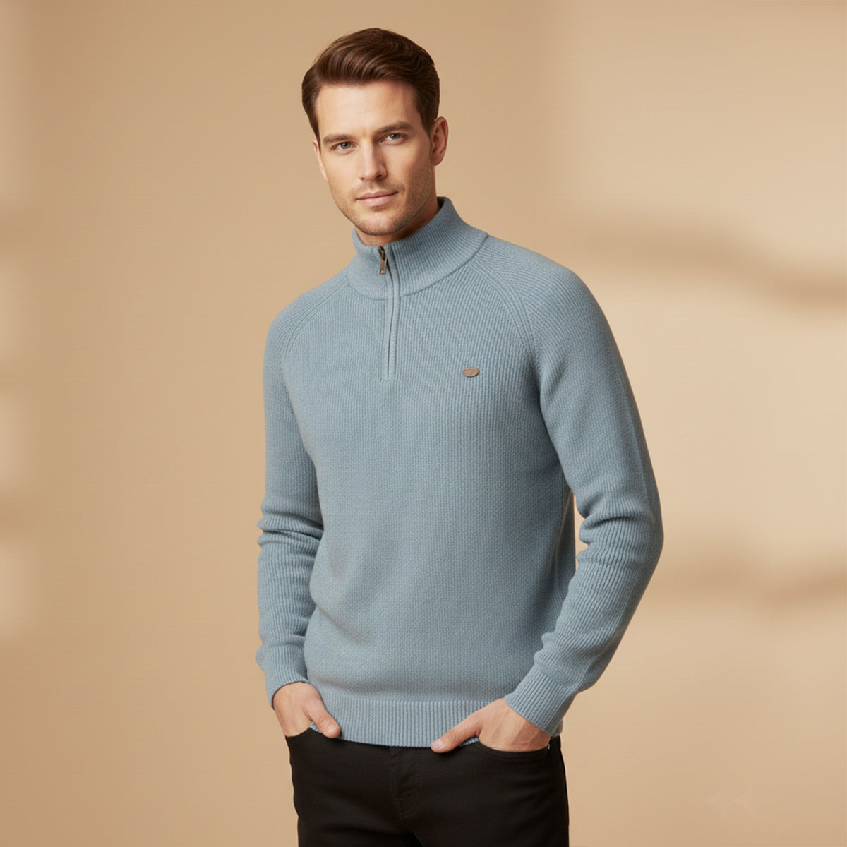 Men's Cotton Quarter Zip Sweater