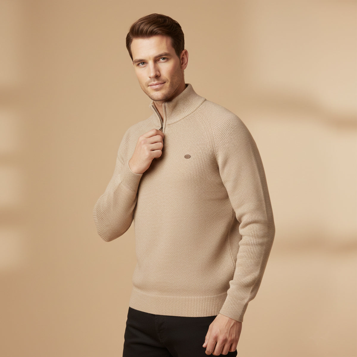 Men's Cotton Quarter Zip Sweater