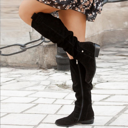 Women's Knee-High Boots Closed Toe Low Heel
