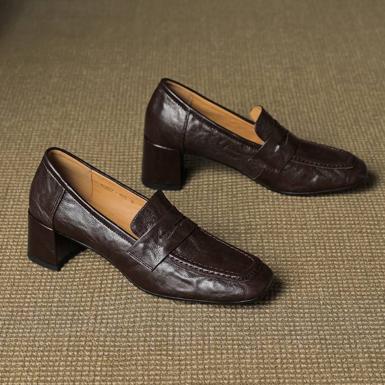 Image of Sadie | Women's Slip-On Block Heel Loafers