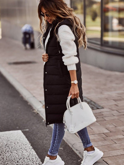 Image of Sally | Women's Longline Hooded Puffer Vest
