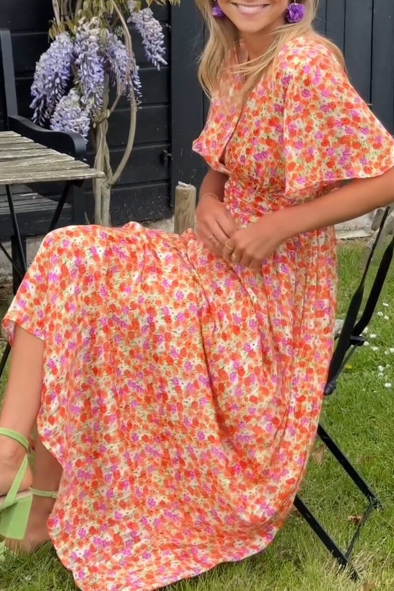 Beautiful Flower Long Summer Dress