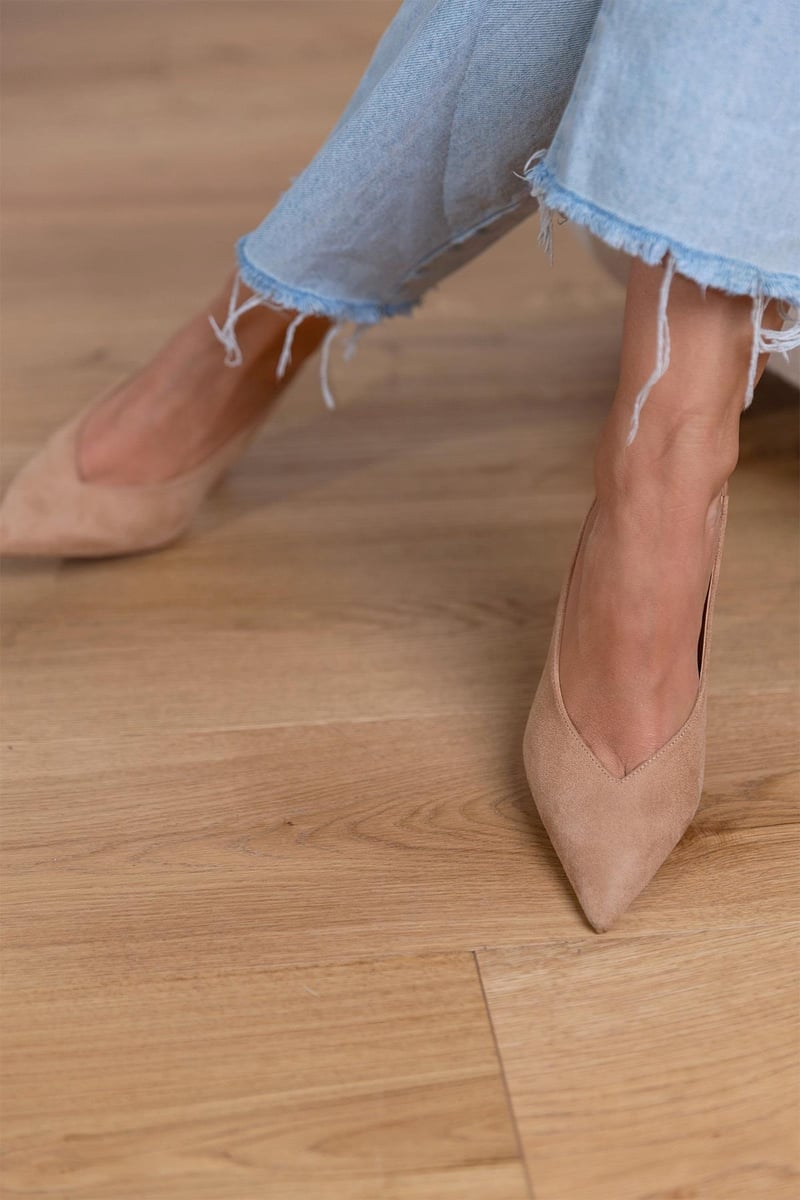 Women's Low Heels Pointed Toe Slingback Shoes