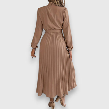Women's Pleated Dress Tie Waist