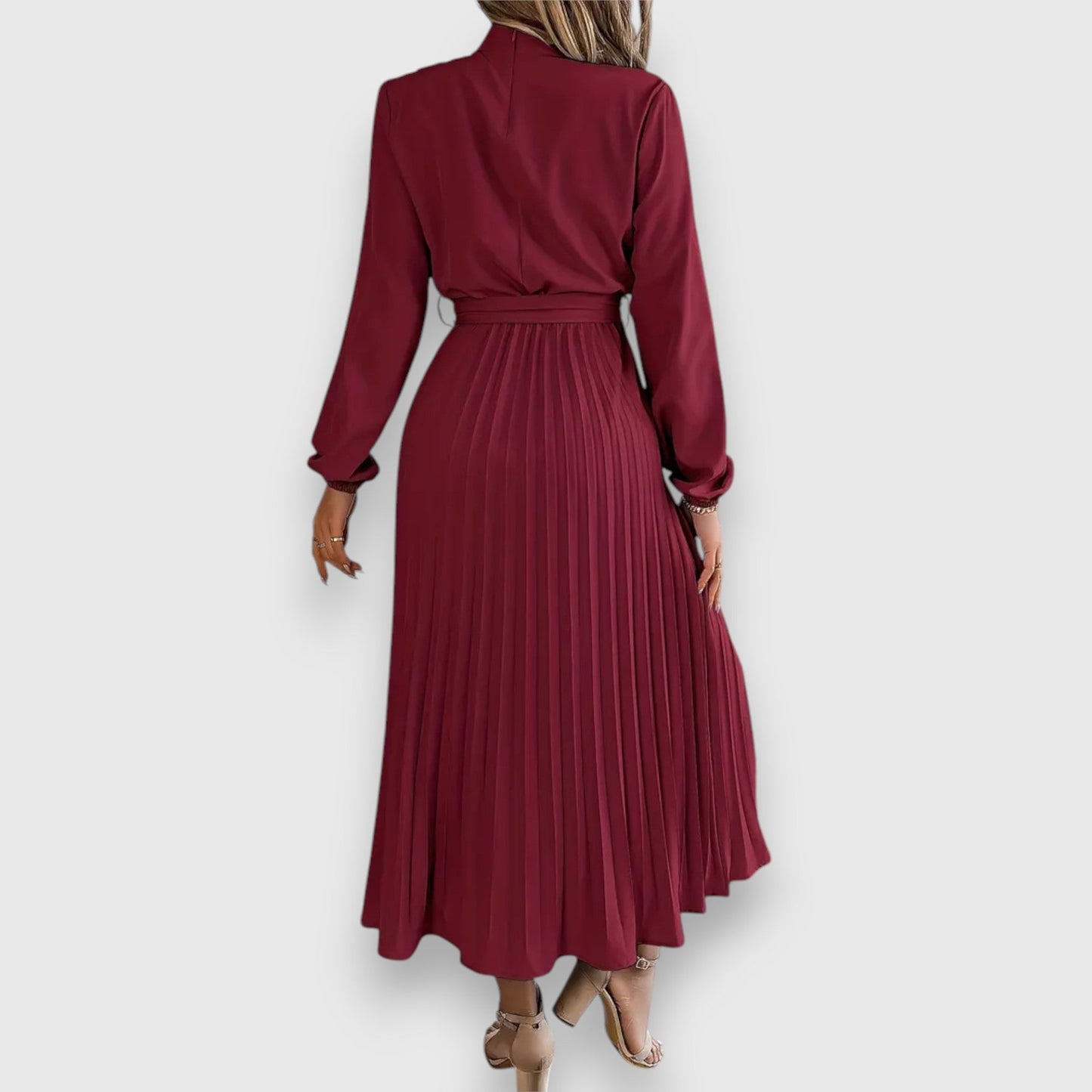 Women's Pleated Dress Tie Waist